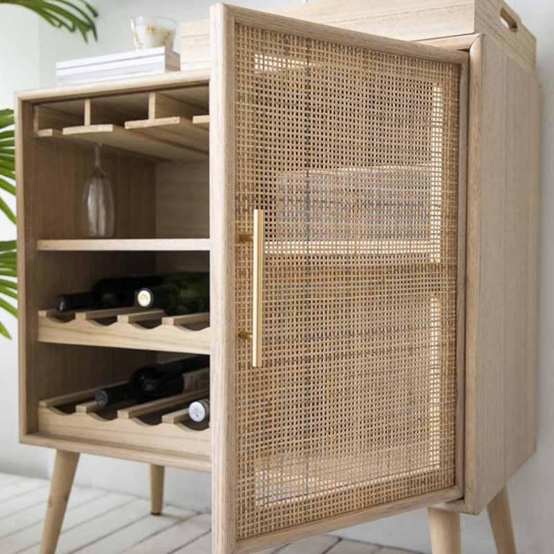 Artekko Artekko Cons MDF Μπουφές Κάβα με Ψάθα σε Φυσική Απόχρωση (75x36x78)cm 48600