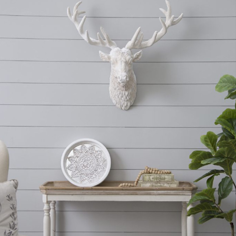 Artekko Artekko Tray Διακοσμητικός Δίσκος Σκαλιστός Ξύλο Λευκό (45.7x45.7x6.4)cm 48943