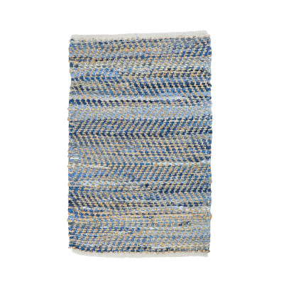 Artekko Artekko Jute Μπλε Άσπρο Χαλί από Γιούτα (61x92x1)cm 48989