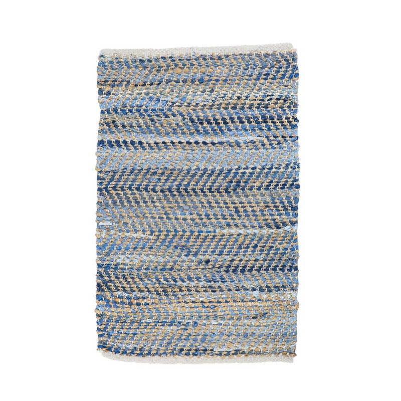 Artekko Artekko Jute Μπλε Άσπρο Χαλί από Γιούτα (61x92x1)cm 48989