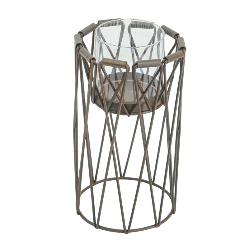 Artekko Artekko Candle Holder Κηροπήγιο Μέταλλο Καφέ (14x14x24)cm 49672