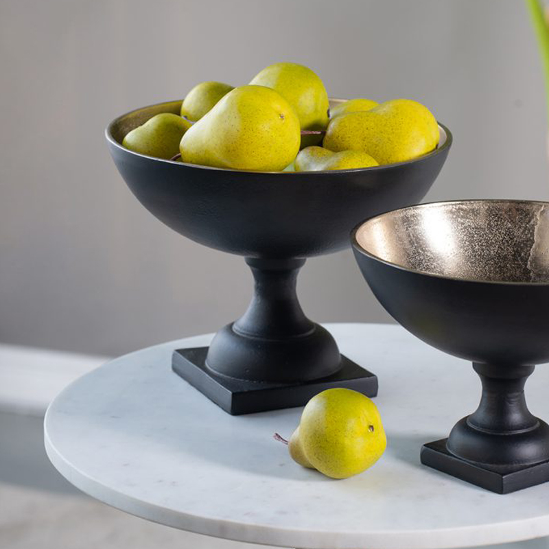 Artekko Artekko Zyra Μαύρο Διακοσμητικό Μεταλλικό Μπολ με Χρυσό (25x25x19)cm 49899