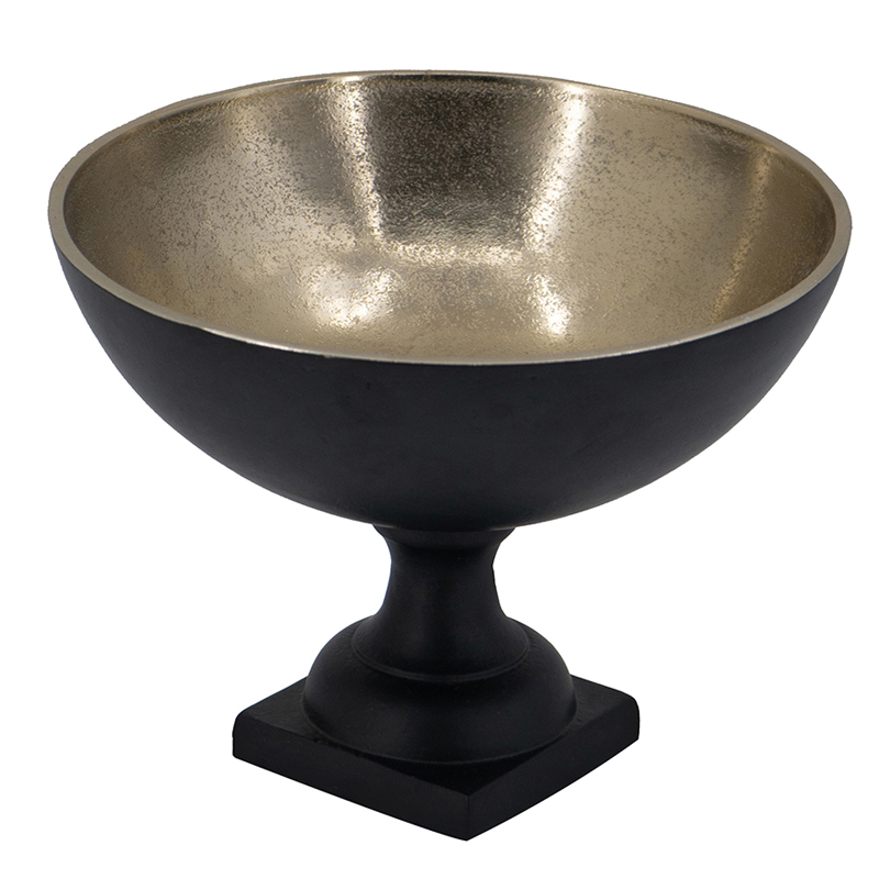 Artekko Artekko Zyra Μαύρο Διακοσμητικό Μεταλλικό Μπολ με Χρυσό (25x25x19)cm 49899