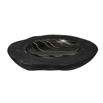 Artekko Artekko Woody Μαύρο Διακοσμητικό Μπολ από Ξύλο Teak (30x30x8)cm 49994-BLAC