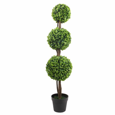 Artekko Artekko Islakao Τεχνητός Πυξός 3 Μπάλες 1 Κορμός σε Γλάστρα Πολύ Ανοιχτόχρωμος 120cm 6-0332