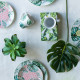 Artekko Artekko Tropical Πήλινες Κούπες με Πράσινα Φύλλα (12x8x10)cm 4pcs 60032