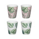 Artekko Artekko Tropical Πήλινες Κούπες με Πράσινα Φύλλα (12x8x10)cm 4pcs 60032