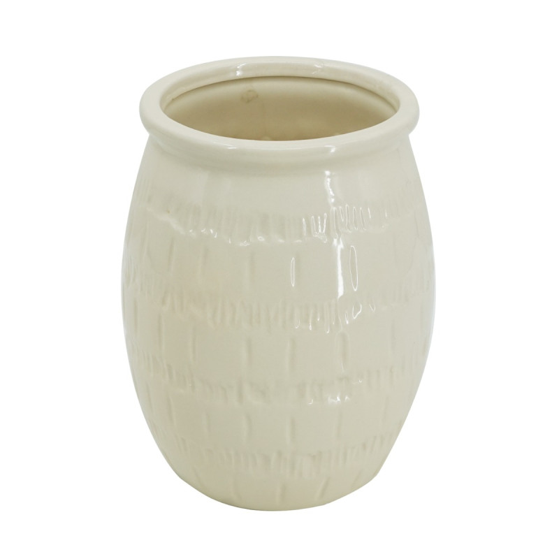 Artekko Artekko Silk Μπεζ Διακοσμητικό Κεραμικό Βάζο (18x18x23)cm 61023