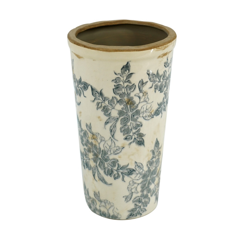 Artekko Artekko Aging Μπεζ Διακοσμητικό Κεραμικό Βάζο με Λουλούδια (13.5x13.5x24.5)cm 61085