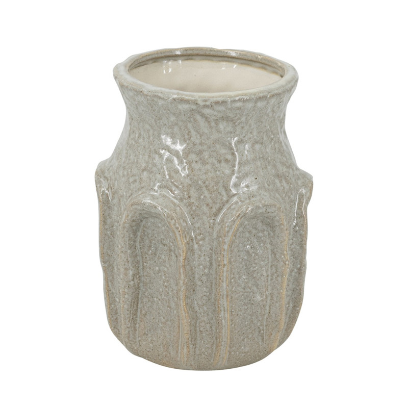 Artekko Artekko Akali Μπεζ Κεραμικό Διακοσμητικό Βάζο (15x15x20.5)cm 61163