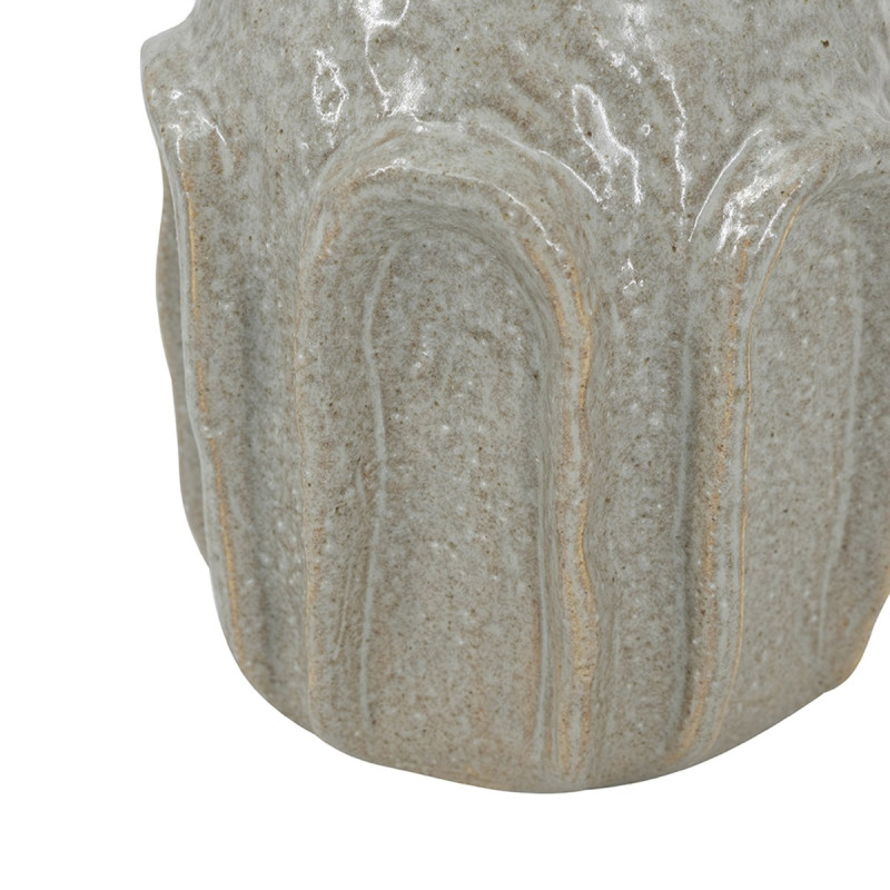 Artekko Artekko Akali Μπεζ Κεραμικό Διακοσμητικό Βάζο (15x15x20.5)cm 61163