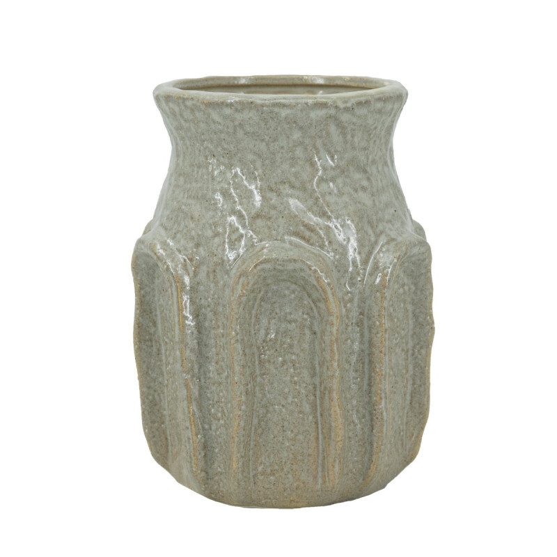Artekko Artekko Akali Μπεζ Κεραμικό Διακοσμητικό Βάζο (15x15x20.5)cm 61163