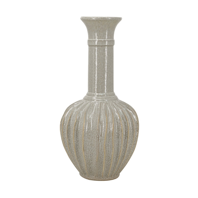 Artekko Artekko Akali Μπεζ Κεραμικό Διακοσμητικό Βάζο Δοχείο (27x23.5x48)cm 61166