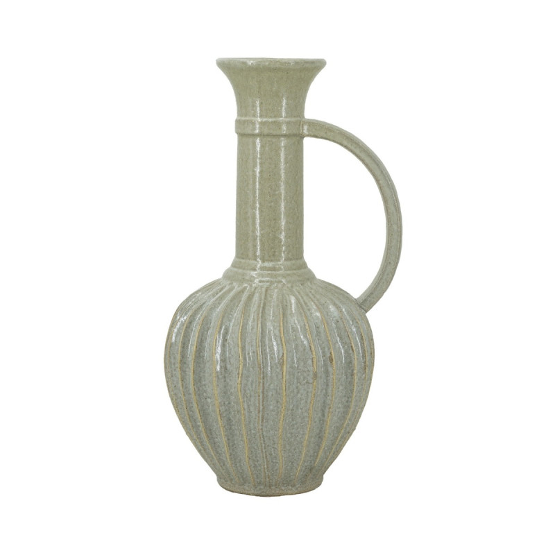 Artekko Artekko Akali Μπεζ Κεραμικό Διακοσμητικό Βάζο Δοχείο (27x23.5x48)cm 61166