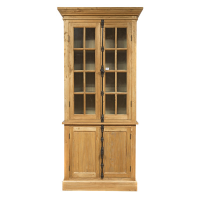 Artekko Artekko Βιτρίνα με ντουλάπι από ξύλο μασίφ (100x45x220)cm 617-0254