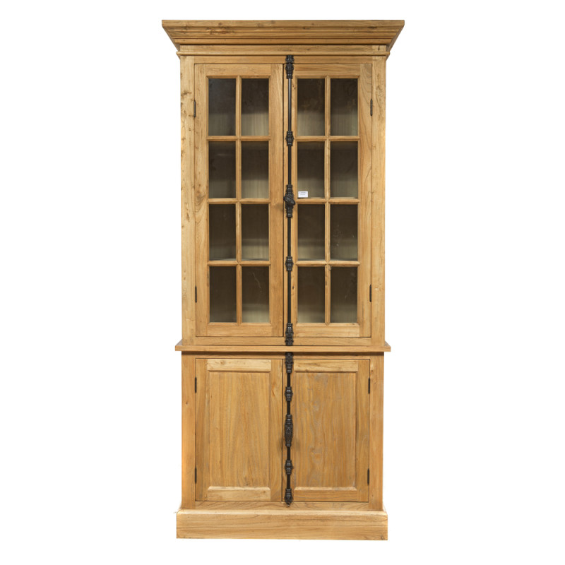 Artekko Artekko Βιτρίνα με ντουλάπι από ξύλο μασίφ (100x45x220)cm 617-0254