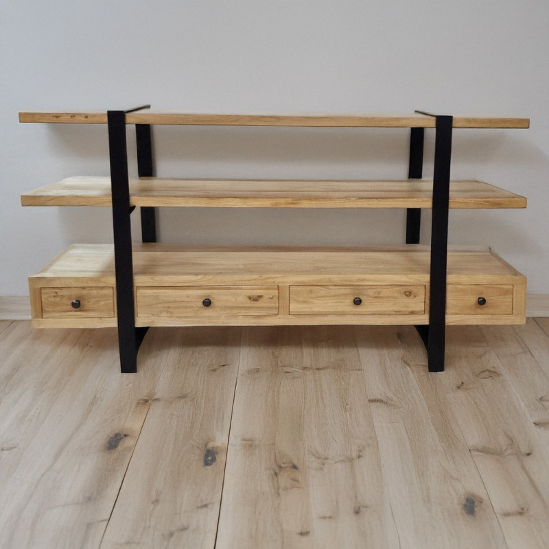 Artekko Artekko Deus Μασίφ Ξύλινη Ραφιέρα σε Ανοιχτή Φυσική Απόχρωση (180x45x90)cm 617-0274-A