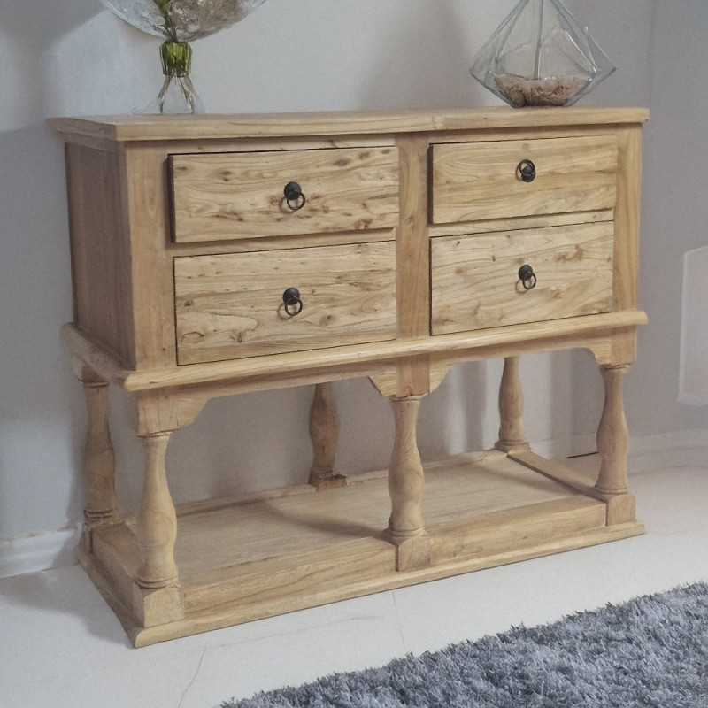 Artekko Artekko Deus Μασίφ Ξύλινη Κονσόλα σε Ανοιχτή Φυσική Απόχρωση (110x45x90)cm 617-0284-A