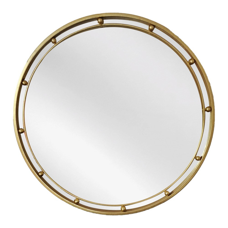 Artekko Artekko Dia Χρυσός Μεταλλικός Στρογγυλός Καθρέπτης Τοίχου (80x3.5x80)cm 661-2000-GOLD