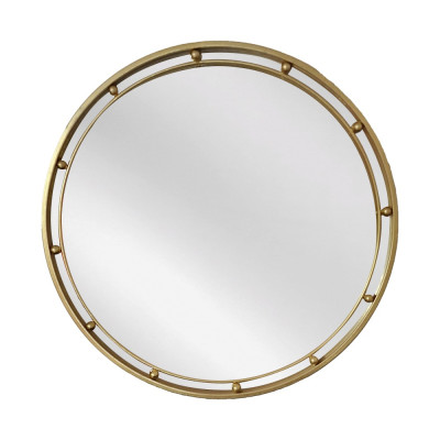 Artekko Artekko Dia Χρυσός Μεταλλικός Στρογγυλός Καθρέπτης Τοίχου (60x3.5x60)cm 661-2001-GOLD