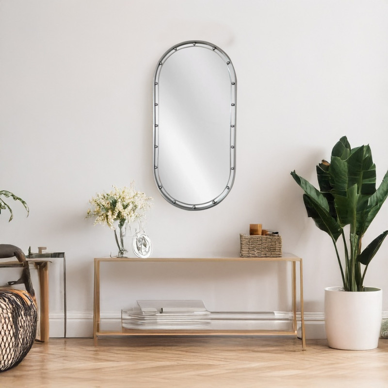 Artekko Artekko Dia Ασημί Μεταλλικός Καθρέπτης Τοίχου (50x3.5x100)cm 661-2014-SILVER