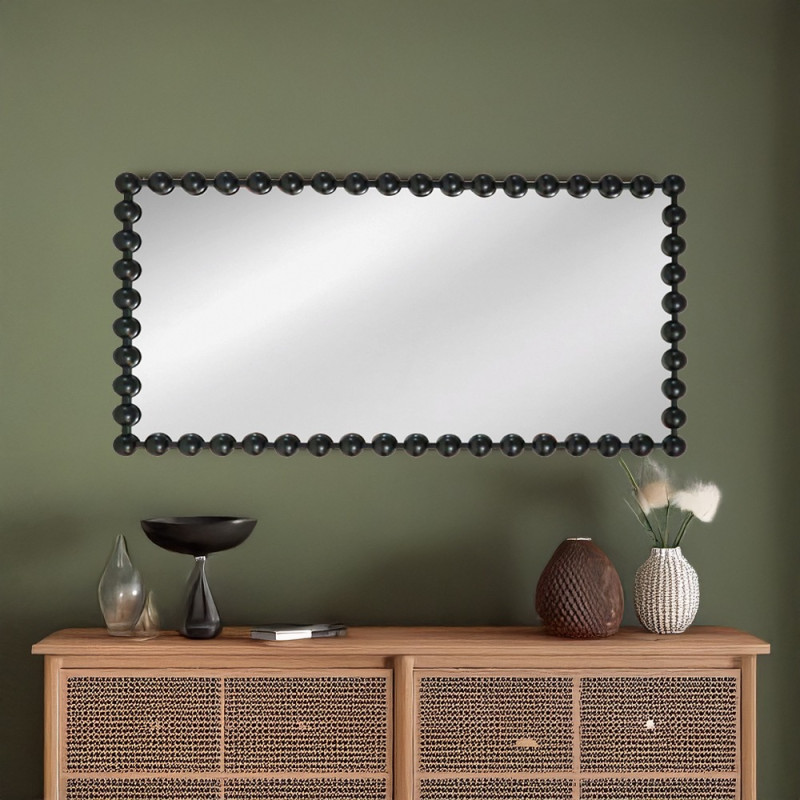 Artekko Artekko Dia Μαύρος Μεταλλικός Καθρέπτης Τοίχου (70x4.5x130)cm 661-2017H-BLACK