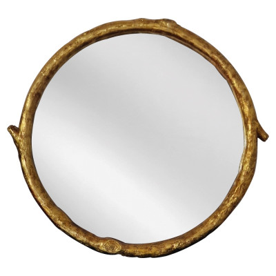 Artekko Artekko Dia Χρυσός Ξύλινος Στρογγυλός Καθρέπτης Τοίχου (88x4x80)cm 661-2021-GOLD