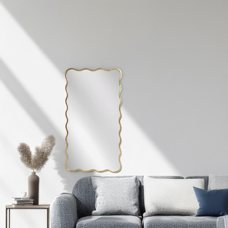 Artekko Artekko Dia Χρυσός Μεταλλικός Καθρέπτης Τοίχου (70x2.5x130)cm 661-2029-GOLD