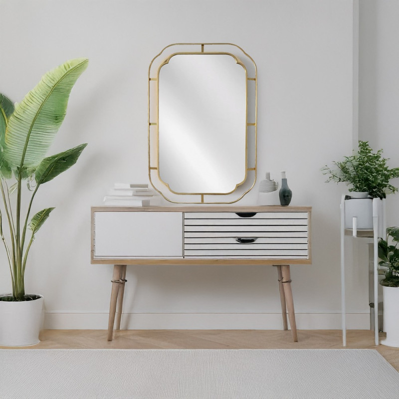 Artekko Artekko Dia Χρυσός Μεταλλικός Καθρέπτης Τοίχου (60x2x90)cm 661-2032-GOLD