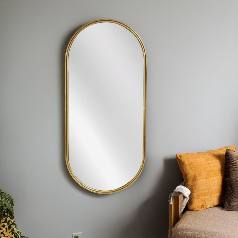 Artekko Artekko Dia Χρυσός Μεταλλικός Καθρέπτης Τοίχου (60x3x130)cm 661-2033-GOLD