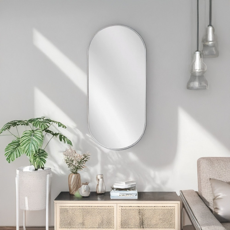 Artekko Artekko Dia Ασημί Μεταλλικός Καθρέπτης Τοίχου (60x3x130)cm 661-2033-SILVER