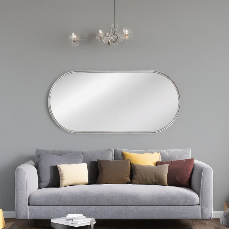 Artekko Artekko Dia Ασημί Μεταλλικός Καθρέπτης Τοίχου (60x3x130)cm 661-2033H-SILVER