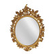 Artekko Artekko Mirroki Ξύλινος Oval Χρυσός Σκαλιστός Καθρέπτης Τοίχου (110 x 85)cm 667-4008-A