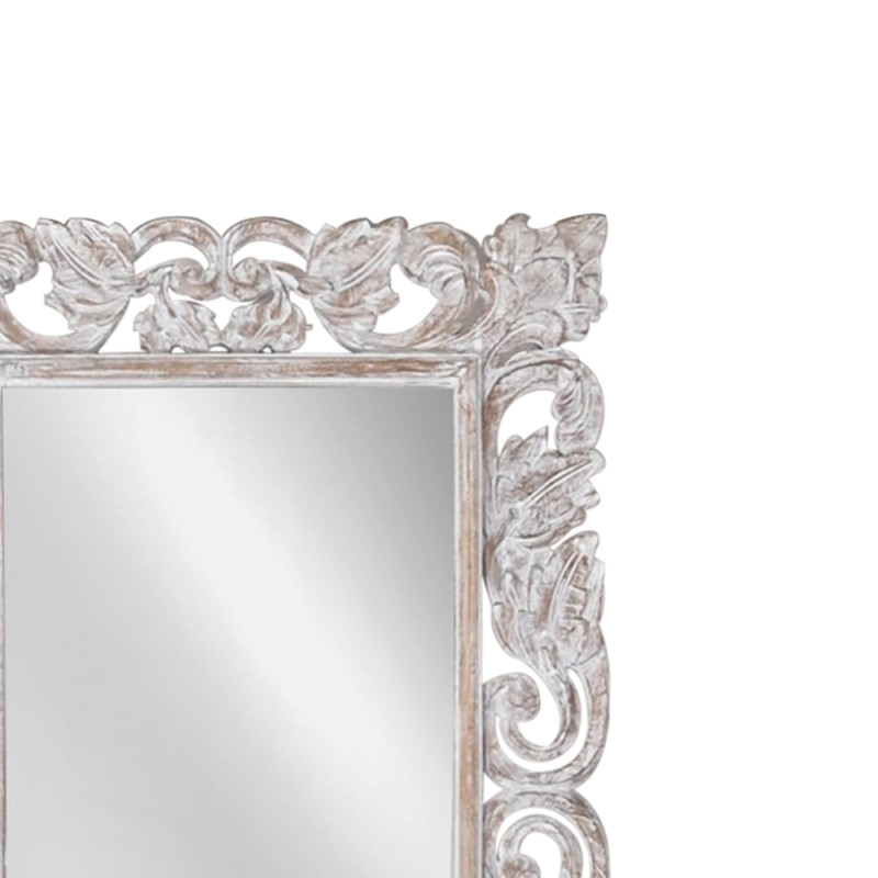 Artekko Artekko Mirroki Ξύλινος Μπεζ Πατίνα Σκαλιστός Καθρέπτης Τοίχου (120x90)cm 667-4038