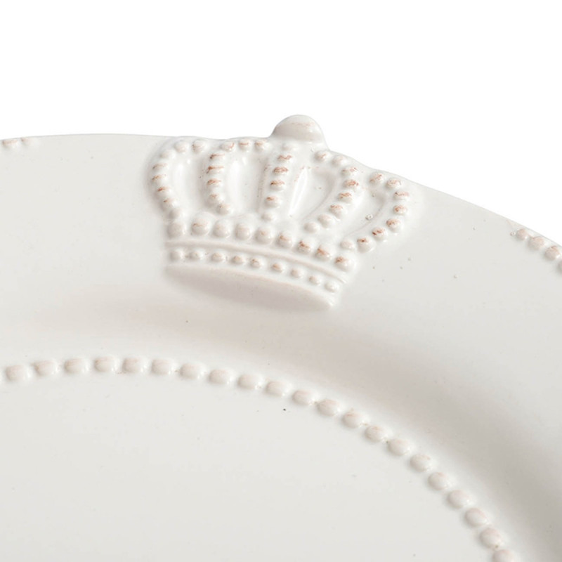 Artekko Artekko Crown Λευκό Κεραμικό Πιάτο Φαγητού (29x29x3)cm 67102