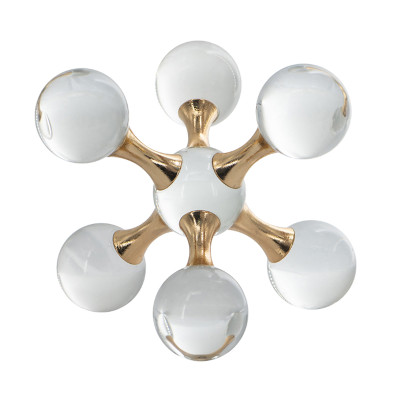 Artekko Artekko Molecular Διάφανο Γυάλινο Διακοσμητικό σε Σχέδιο Μορίου με Χρυσό Μέταλλο (17x17x17)cm 70364-SA