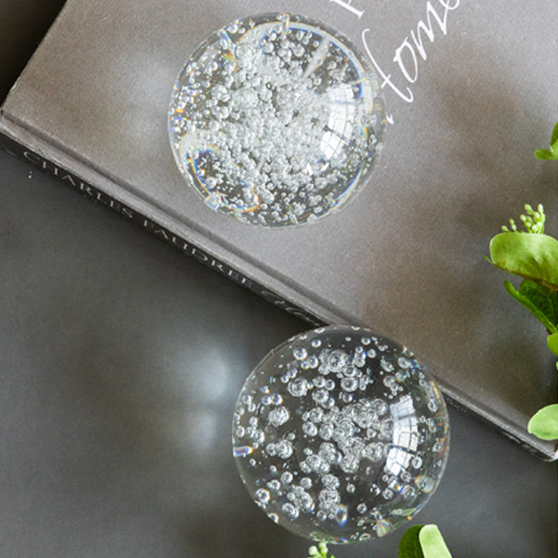 Artekko Artekko Spheres Διακοσμητικές Σφαίρες με Φυσαλίδες Γυαλί Διάφανο (9.9x9.9x9.9)cm Σετ/2 70372-SA
