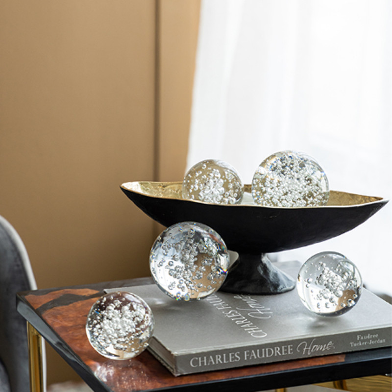 Artekko Artekko Spheres Διακοσμητικές Σφαίρες με Φυσαλίδες Γυαλί Διάφανο (9.9x9.9x9.9)cm Σετ/2 70372-SA