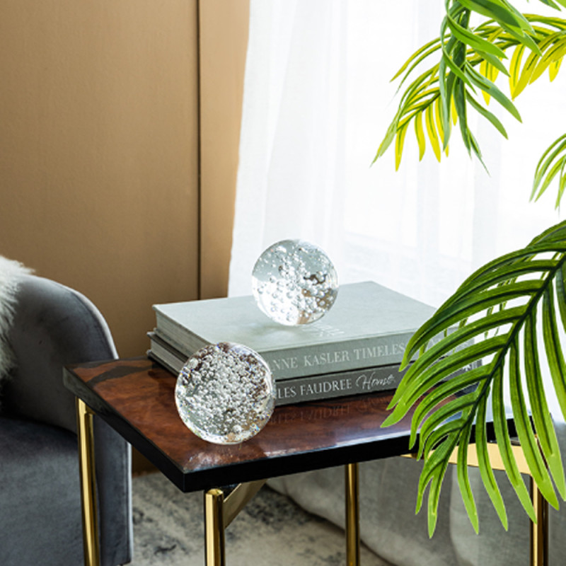 Artekko Artekko Spheres Διακοσμητικές Σφαίρες με Φυσαλίδες Γυαλί Διάφανο (9.9x9.9x9.9)cm Σετ/2 70372-SA