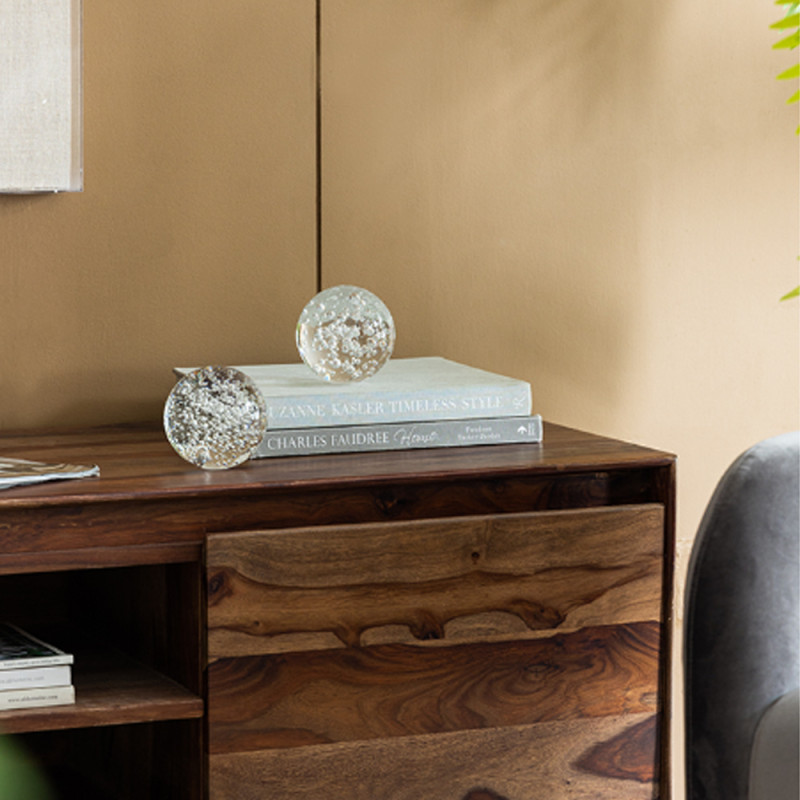 Artekko Artekko Spheres Διακοσμητικές Σφαίρες με Φυσαλίδες Γυαλί Διάφανο (9.9x9.9x9.9)cm Σετ/2 70372-SA