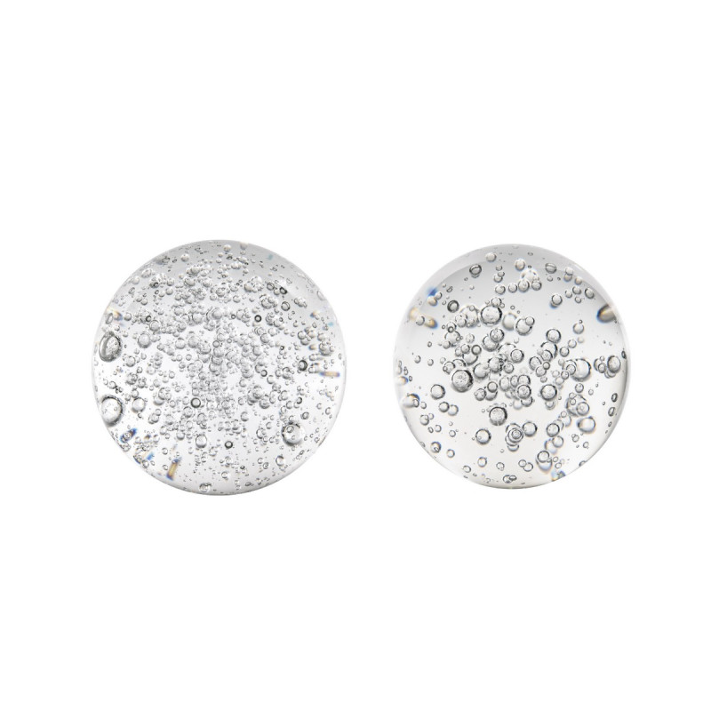 Artekko Artekko Spheres Διακοσμητικές Σφαίρες με Φυσαλίδες Γυαλί Διάφανο (9.9x9.9x9.9)cm Σετ/2 70372-SA