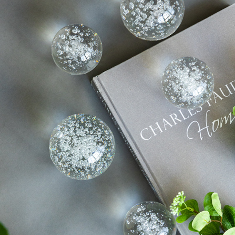 Artekko Artekko Spheres Διακοσμητικές Σφαίρες με Φυσαλίδες Γυαλί Διάφανο (9.9x9.9x9.9)cm Σετ/2 70372-SA