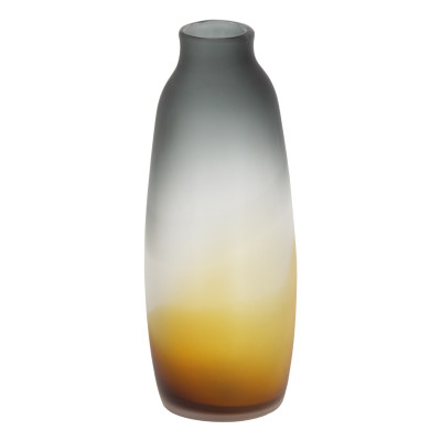 Artekko Artekko Sunset Γυάλινο Διακοσμητικό Βάζο σε Πορτοκαλί και Μαύρη Απόχρωση (17x17x43)cm 70431