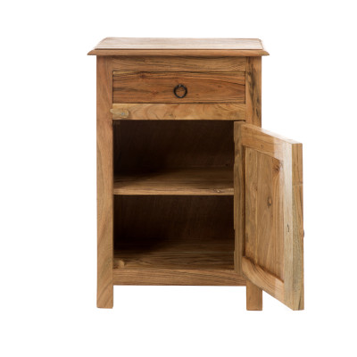 Artekko Artekko Attari Καφέ Κομοδίνο από Ξύλο Teak (45x32x66)cm 720-1229-LAP-LEFT