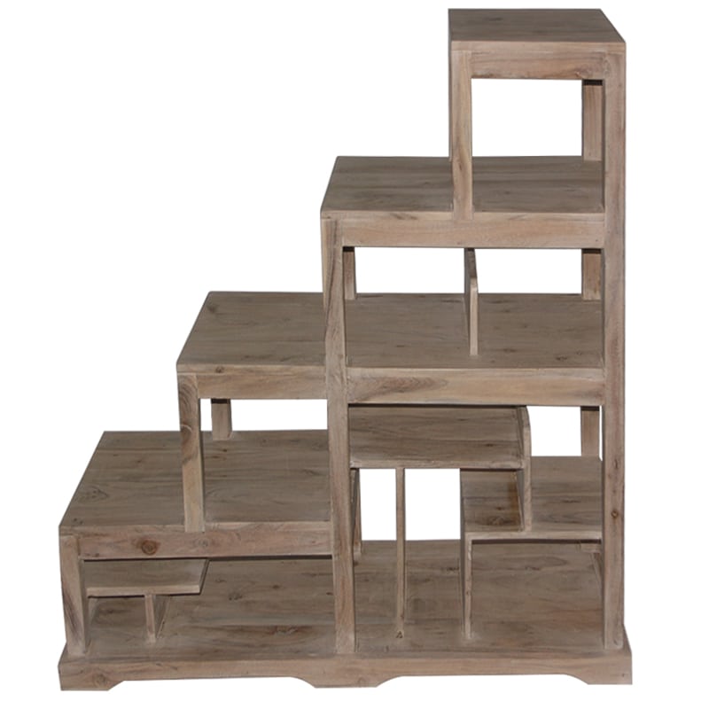 Artekko Artekko Qiggaekt Ξύλινη Μασίφ Βιβλιοθήκη σε Λευκή Πατίνα (120x40x120)cm 720-1272