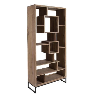 Artekko Artekko Attari Ξύλινη Μασίφ Βιβλιοθήκη Ραφιέρα σε Λευκή Πατίνα (100x41x210)cm 720-1308-WHITE