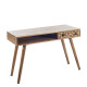 Artekko Artekko Attari Καφέ Κονσόλα Γραφείο από Ξύλο Teak (115x50x76.5)cm 720-2107-LAP