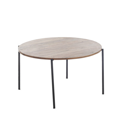 Artekko Artekko Ahri Τραπέζι Σαλονιού Στρογγυλό Ξύλο/Μέταλλο Μελί Απόχρωση (80x80x45)cm 720-2126