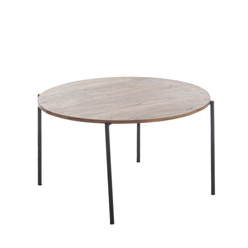 Artekko Artekko Ahri Τραπέζι Σαλονιού Στρογγυλό Ξύλο/Μέταλλο Μελί Απόχρωση (80x80x45)cm 720-2126