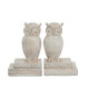 Artekko Artekko Owl Bookends Βιβλιοστάτες Ρητίνης με Κουκουβάγιες σε Λευκή Πατίνα (12x10x18)cm 2pcs 72424